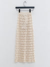 SWAYING 25 Fall/Winter Collection: Crochet-detail wrap-style silk-blend maxi dress SW-SW25AW3B01C1S2-BAI White